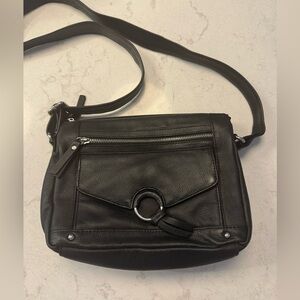 Great American Leatherworks Antique Tassel Flap Crossbody black